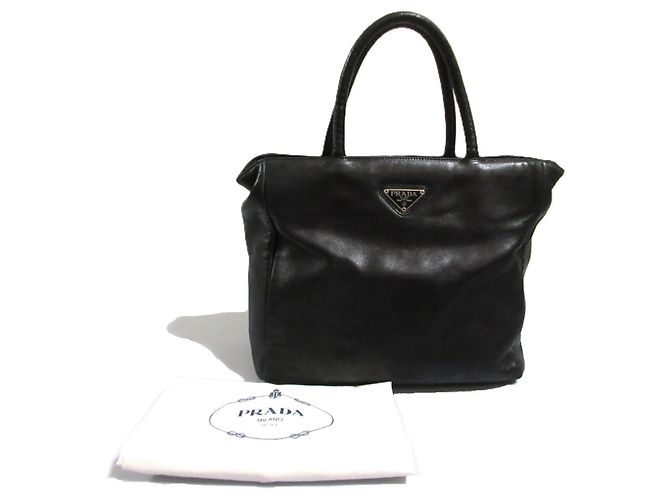 Borsa tote in pelle nappa Prada Nero - vista 10