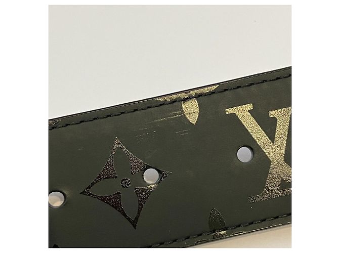 Louis Vuitton LV Initial Pyramid Monogram Illusion Leder Gürtel Schwarz - Ansicht 10