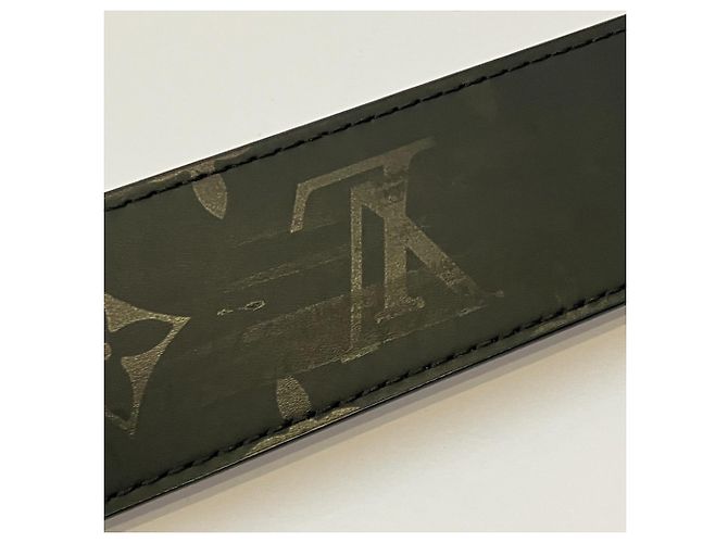 Louis Vuitton LV Initial Pyramid Monogram Illusion Leder Gürtel Schwarz - Ansicht 8