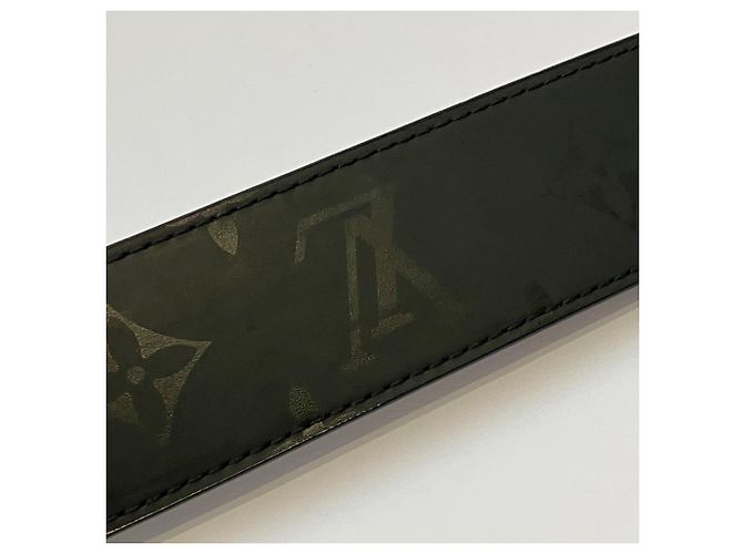 Louis Vuitton LV Initial Pyramid Monogram Illusion Leder Gürtel Schwarz - Ansicht 9