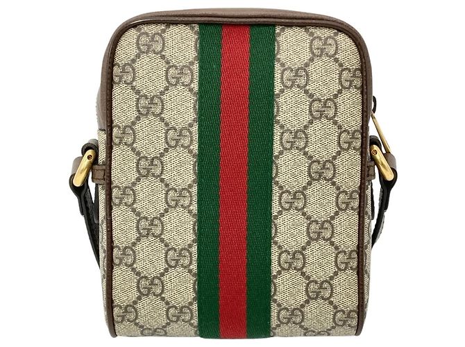 Borsa Messenger Mini Ophidia di Gucci Beige - vista 3
