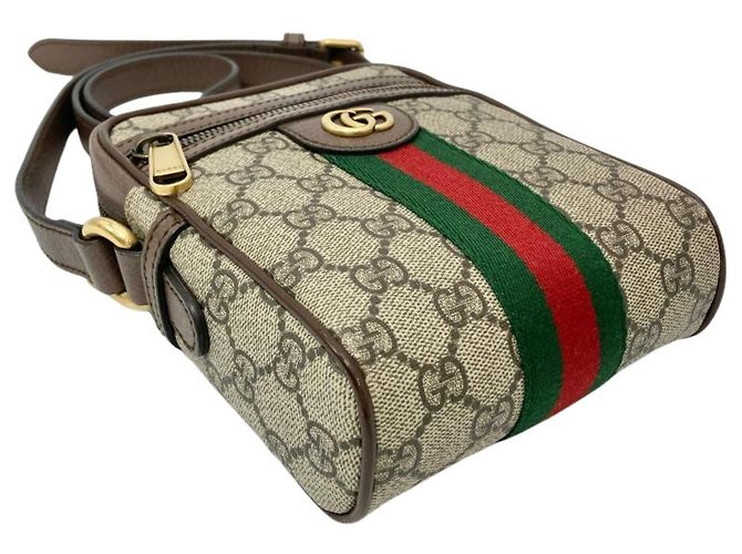 Borsa Messenger Mini Ophidia di Gucci Beige - vista 4
