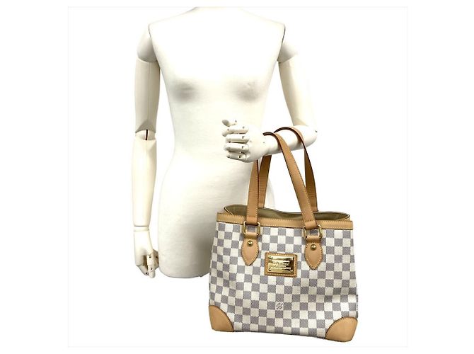 Borsa Tote Hampstead MM Damier Azur di Louis Vuitton Bianco - vista 10