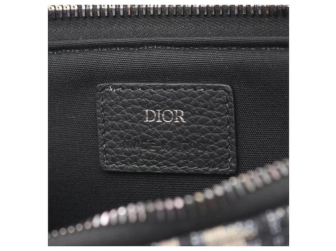 Pochette Saddle Oblique Christian Dior Beige Blu navy - vista 4