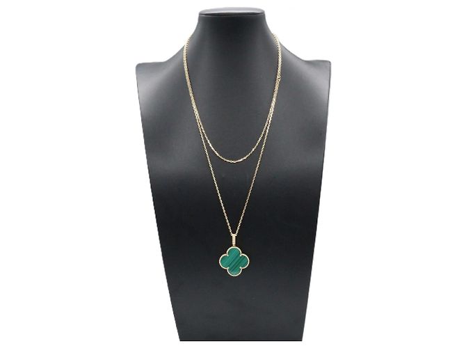 Colar Malachite Magic Alhambra da Van Cleef & Arpels Dourado - vista 6