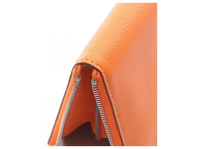 Cartera redonda de seda Azap Long de Hermès Roja Naranja - vista 6