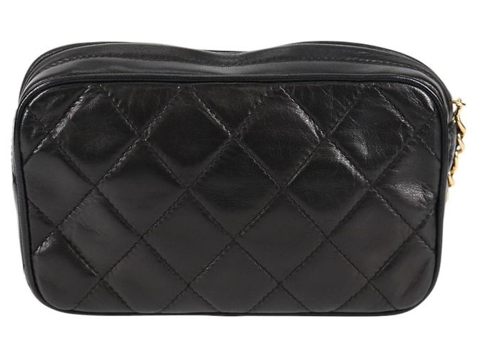 Camera Chanel Vintage Diamant CC Kamera Tasche aus gestepptem Lammleder, groß - Ansicht 2