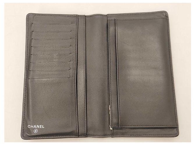 Chanel Bi-Fold Wallet Leather Long Black - view 5