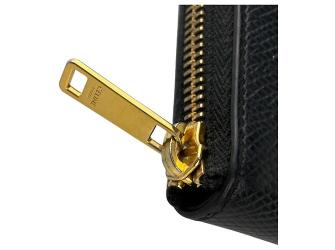 Céline Celine schwarze Leder-Bifold-Geldbörse - Ansicht 6