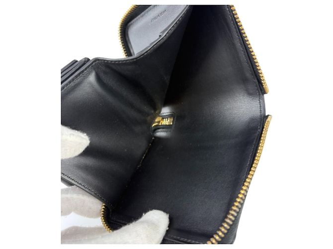 Céline Celine schwarze Leder-Bifold-Geldbörse - Ansicht 9