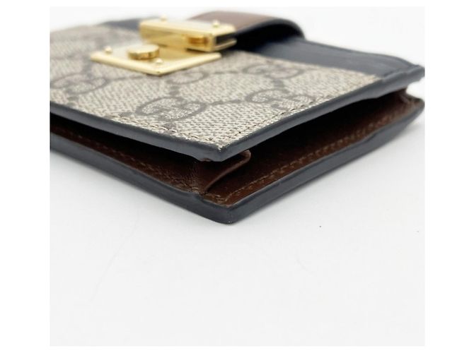 GUCCI Münz-Kartenetui GG Supreme Braun Schwarz Beige - Ansicht 4