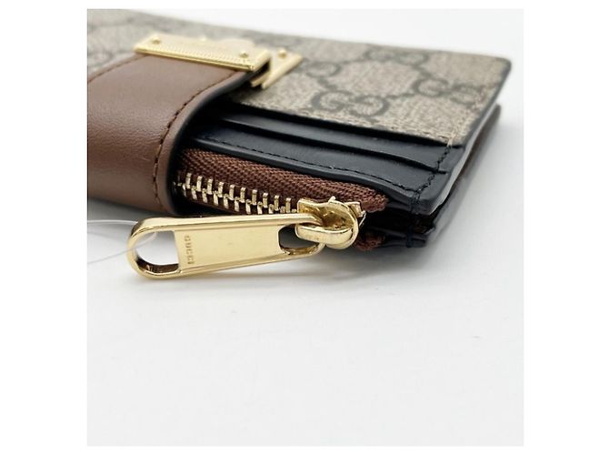 GUCCI Münz-Kartenetui GG Supreme Braun Schwarz Beige - Ansicht 6