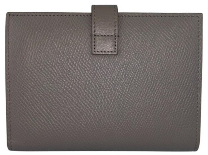 Céline CELINE Medium Strap Wallet in Greige Leather Grey - view 3