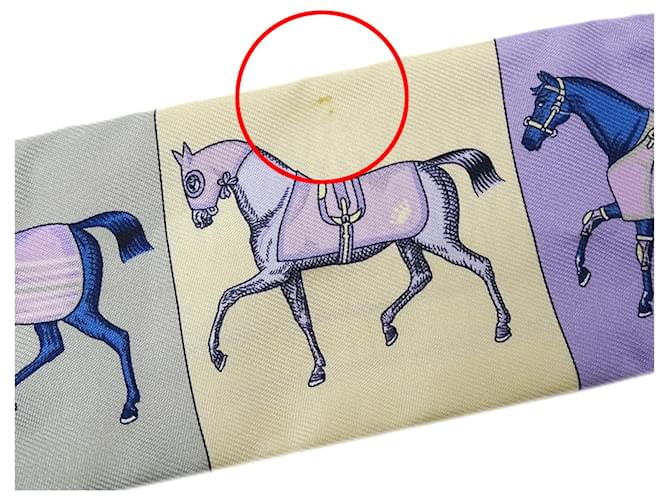Foulard Twilly Hermès in viola e giallo Porpora - vista 11