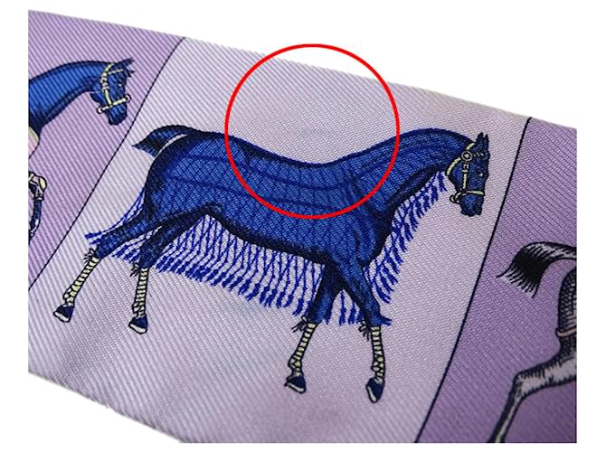 Foulard Twilly Hermès in viola e giallo Porpora - vista 13