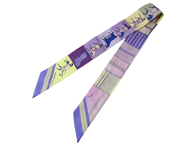 Foulard Twilly Hermès in viola e giallo Porpora - vista 2