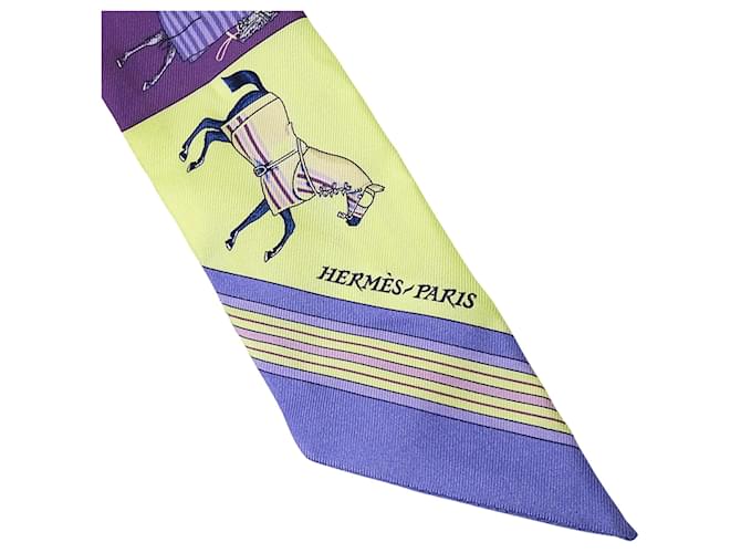 Foulard Twilly Hermès in viola e giallo Porpora - vista 4