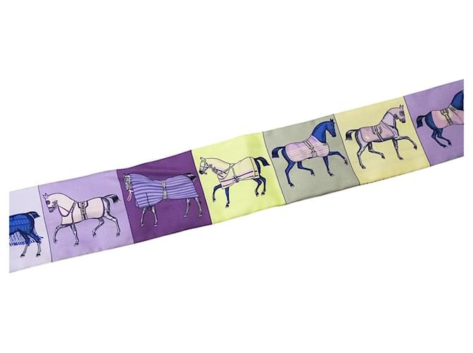 Foulard Twilly Hermès in viola e giallo Porpora - vista 5