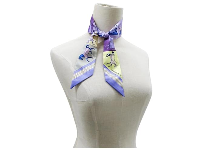 Foulard Twilly Hermès in viola e giallo Porpora - vista 7