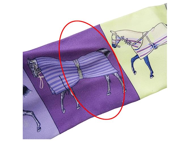 Foulard Twilly Hermès in viola e giallo Porpora - vista 9