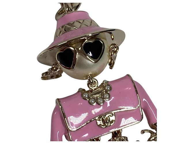 Portachiavi charm Gabrielle di Chanel Rosa D'oro - vista 3