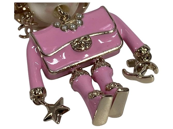 Portachiavi charm Gabrielle di Chanel Rosa D'oro - vista 4