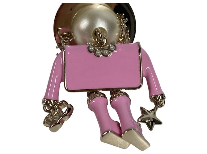 Portachiavi charm Gabrielle di Chanel Rosa D'oro - vista 8
