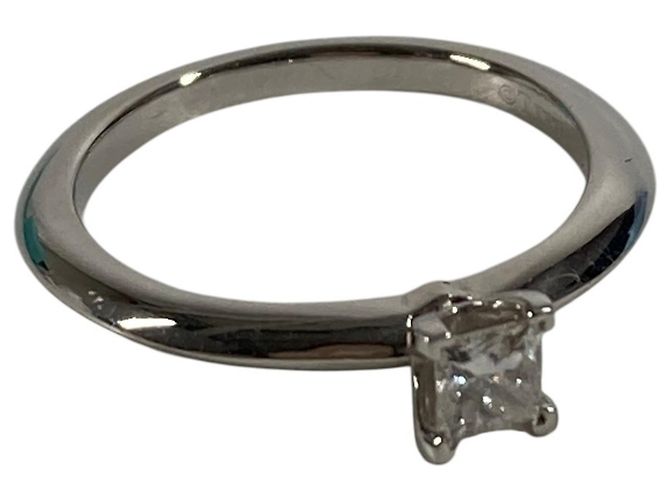 Platinring mit Diamant im Princess-Cut von Tiffany & Co. - Ansicht 8