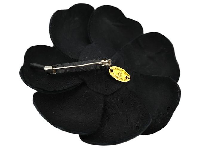 Timeless Chanel Spilla Fiore Camelia in Pelle Nera Vintage Nero - vista 3