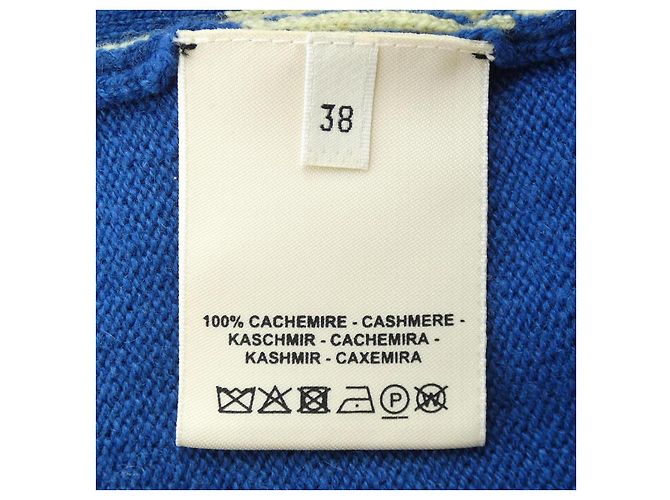 Hermès Chaleco de cachemira Hermes 2E2617DU 38 Azul - vista 3