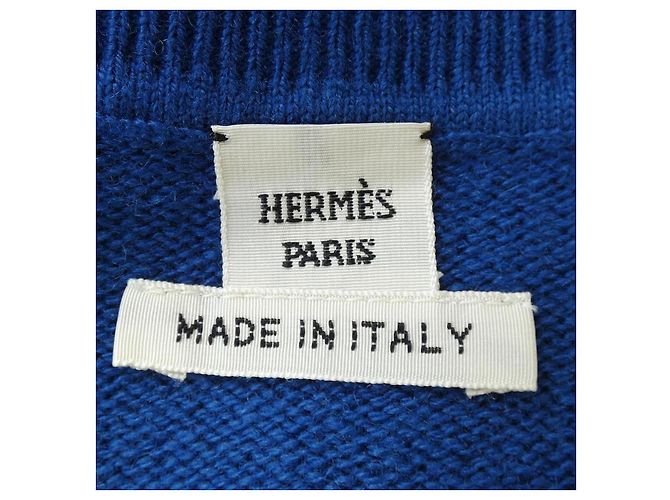 Hermès Chaleco de cachemira Hermes 2E2617DU 38 Azul - vista 5