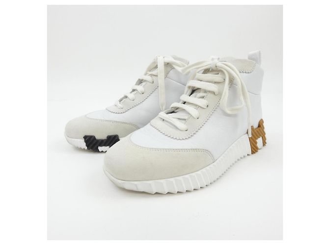 Sneakers in Velluto Chevre Sport di Hermès Bianco - vista 3