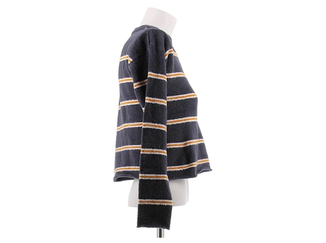 Autre Marque ALEXANDRA GOLOVANOFF Gestreifter Baumwollpullover Blau - Ansicht 3