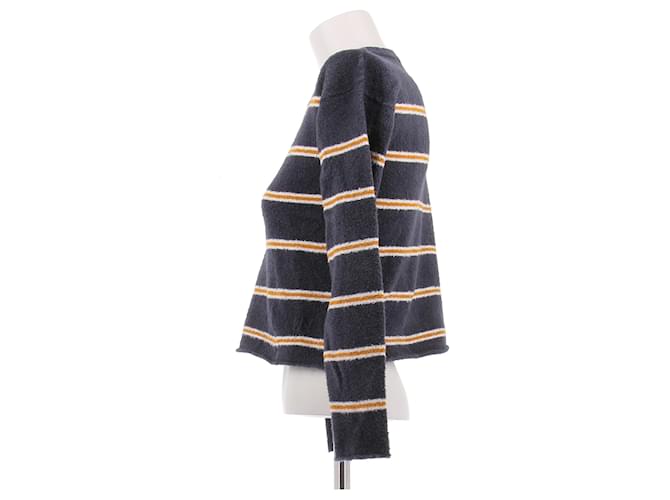 Autre Marque ALEXANDRA GOLOVANOFF Gestreifter Baumwollpullover Blau - Ansicht 4