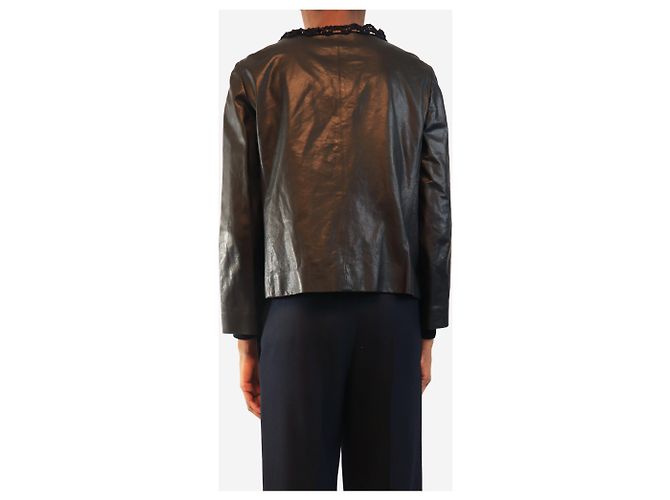 Chanel Schwarze Lammlederjacke 2009 - Größe UK 12 - Ansicht 3