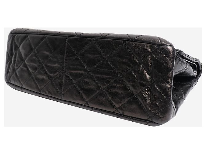 Chanel Schwarze 2.55 Schultertasche aus schwarzem Lammleder mit Steppung 2006 - Ansicht 11