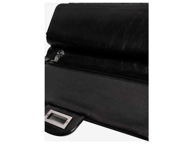Chanel Schwarze 2.55 Schultertasche aus schwarzem Lammleder mit Steppung 2006 - Ansicht 7