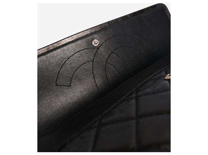 Chanel Schwarze 2.55 Schultertasche aus schwarzem Lammleder mit Steppung 2006 - Ansicht 8