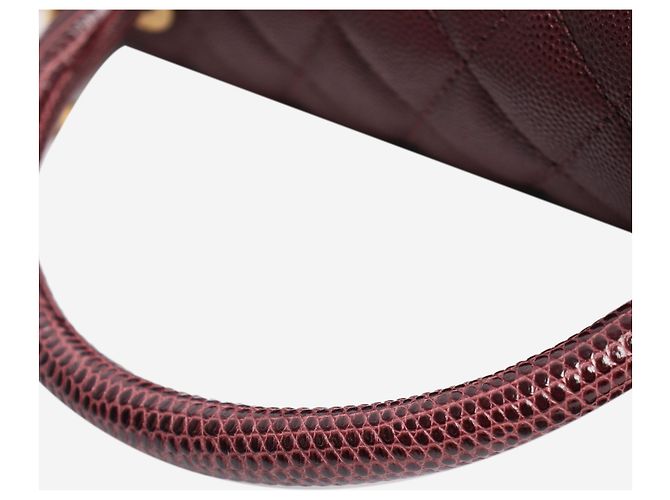 Chanel Sac Coco Handle en cuir caviar matelassé bordeaux 2017 - vue 6