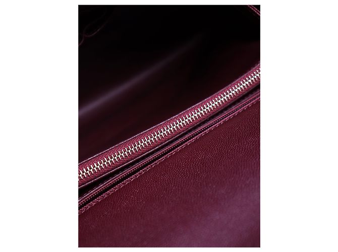 Chanel Sac Coco Handle en cuir caviar matelassé bordeaux 2017 - vue 8