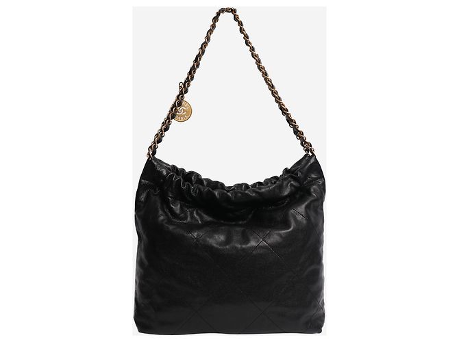 Chanel Borsa a spalla in pelle caviar nera 22 Nero - vista 3