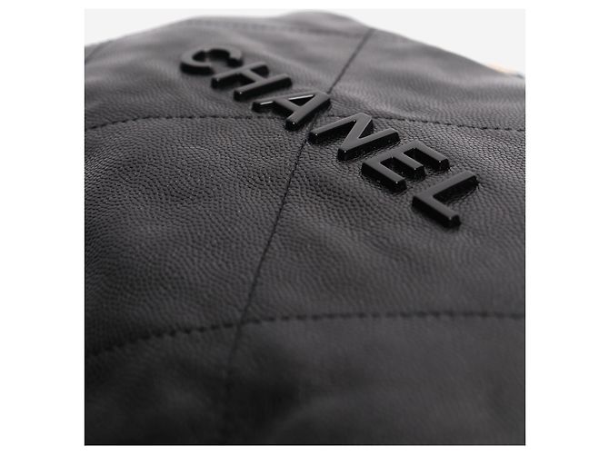 Chanel Borsa a spalla in pelle caviar nera 22 Nero - vista 4