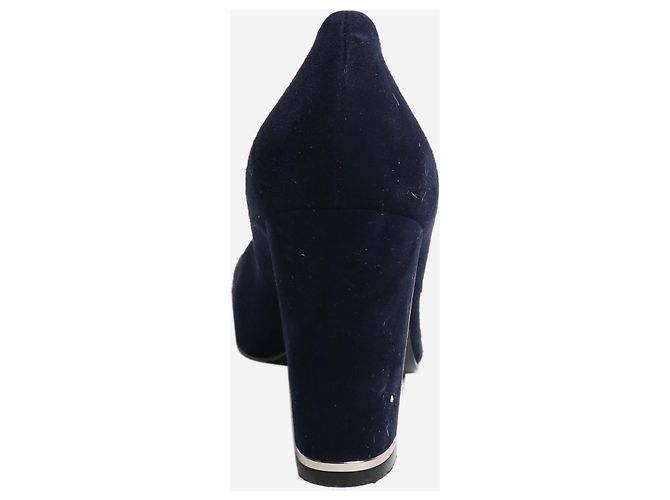 Chanel Navy Wildleder-Pumps - Größe EU 39,5 Marineblau - Ansicht 3