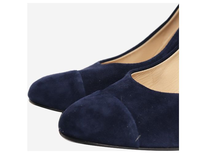 Chanel Navy Wildleder-Pumps - Größe EU 39,5 Marineblau - Ansicht 6