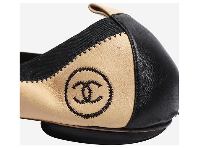 Chanel Beige Leder Ballerinas - Größe EU 38 - Ansicht 4