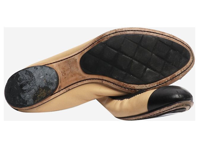 Chanel Beige Leder Ballerinas - Größe EU 38 - Ansicht 6