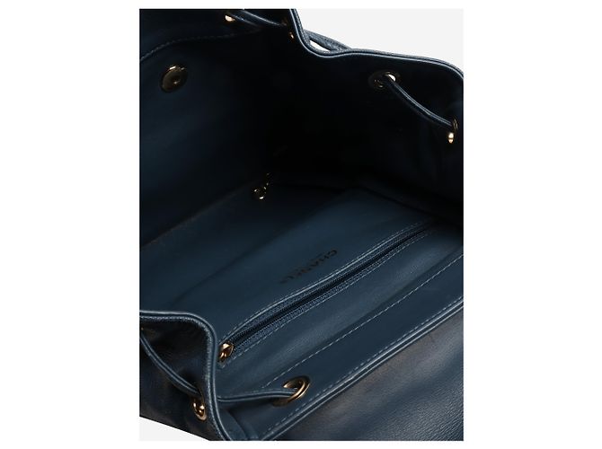Chanel Blauer Kaviar-Leder-Rucksack - Ansicht 10