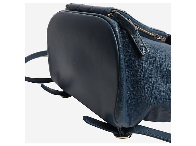 Chanel Blauer Kaviar-Leder-Rucksack - Ansicht 4