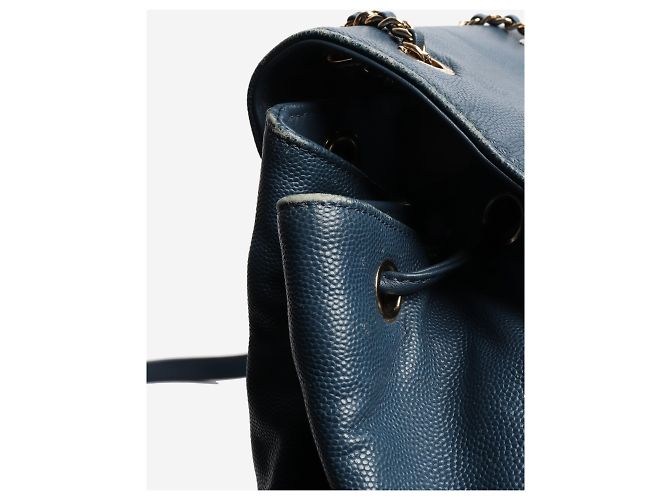 Chanel Blauer Kaviar-Leder-Rucksack - Ansicht 7