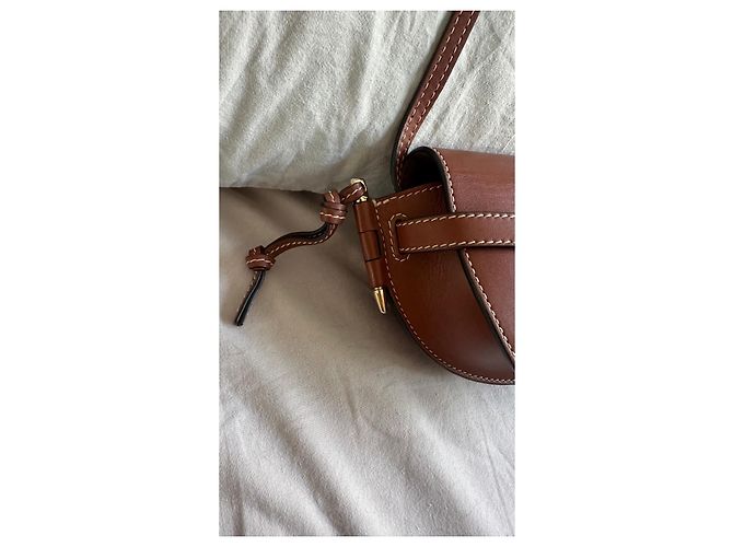 Borsa Loewe Gate Mini in Pelle Marrone - vista 3